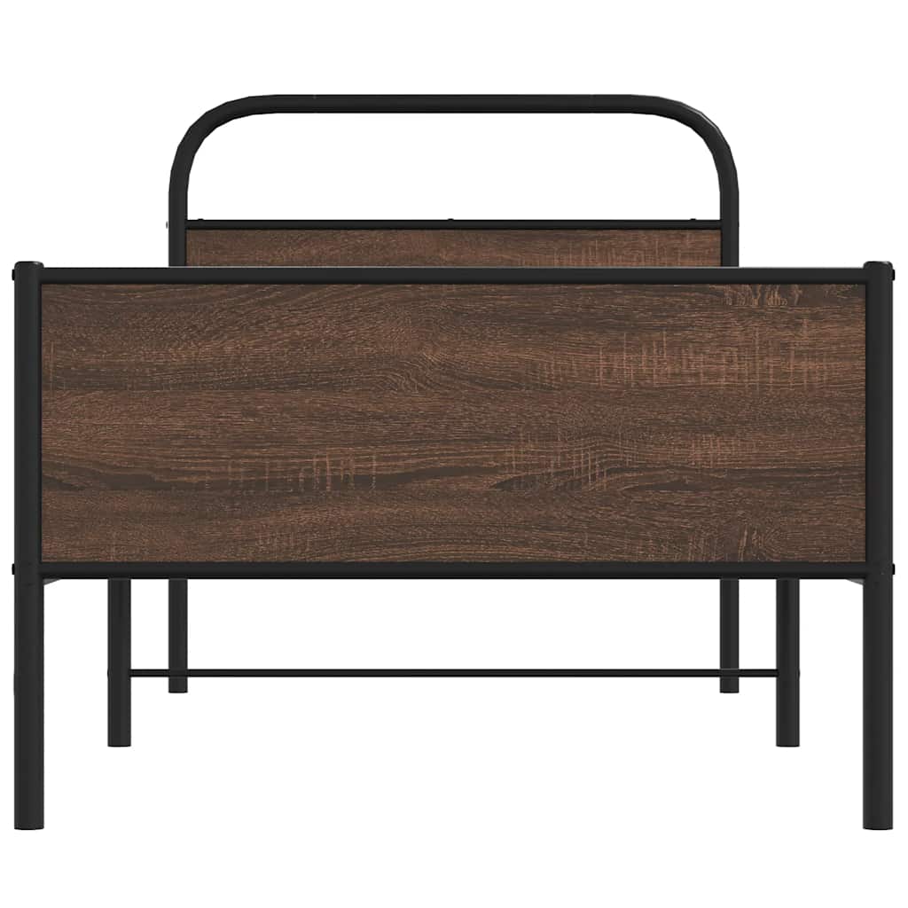 ágykeret matrac nélkül 90x200 cm barna tölgyfa műfa