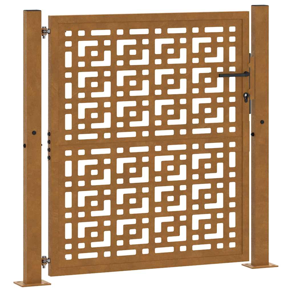 kerti kapu 100x100 cm időjárásálló acél kereszt mintával
