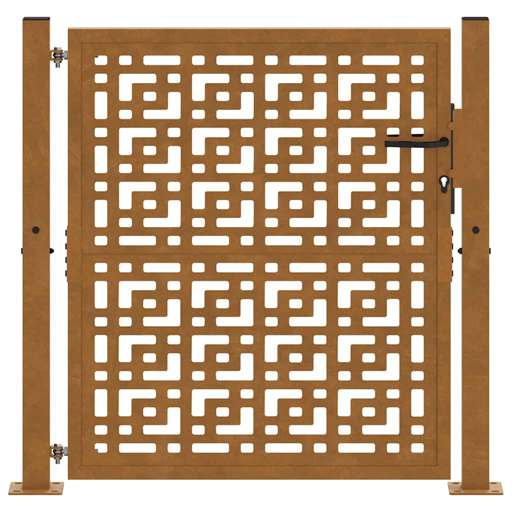 kerti kapu 100x100 cm időjárásálló acél kereszt mintával