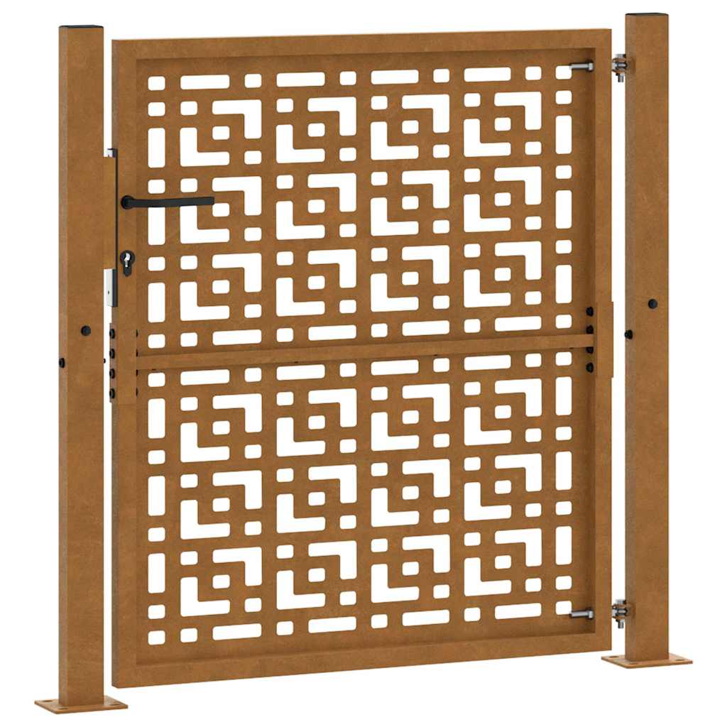 kerti kapu 100x100 cm időjárásálló acél kereszt mintával