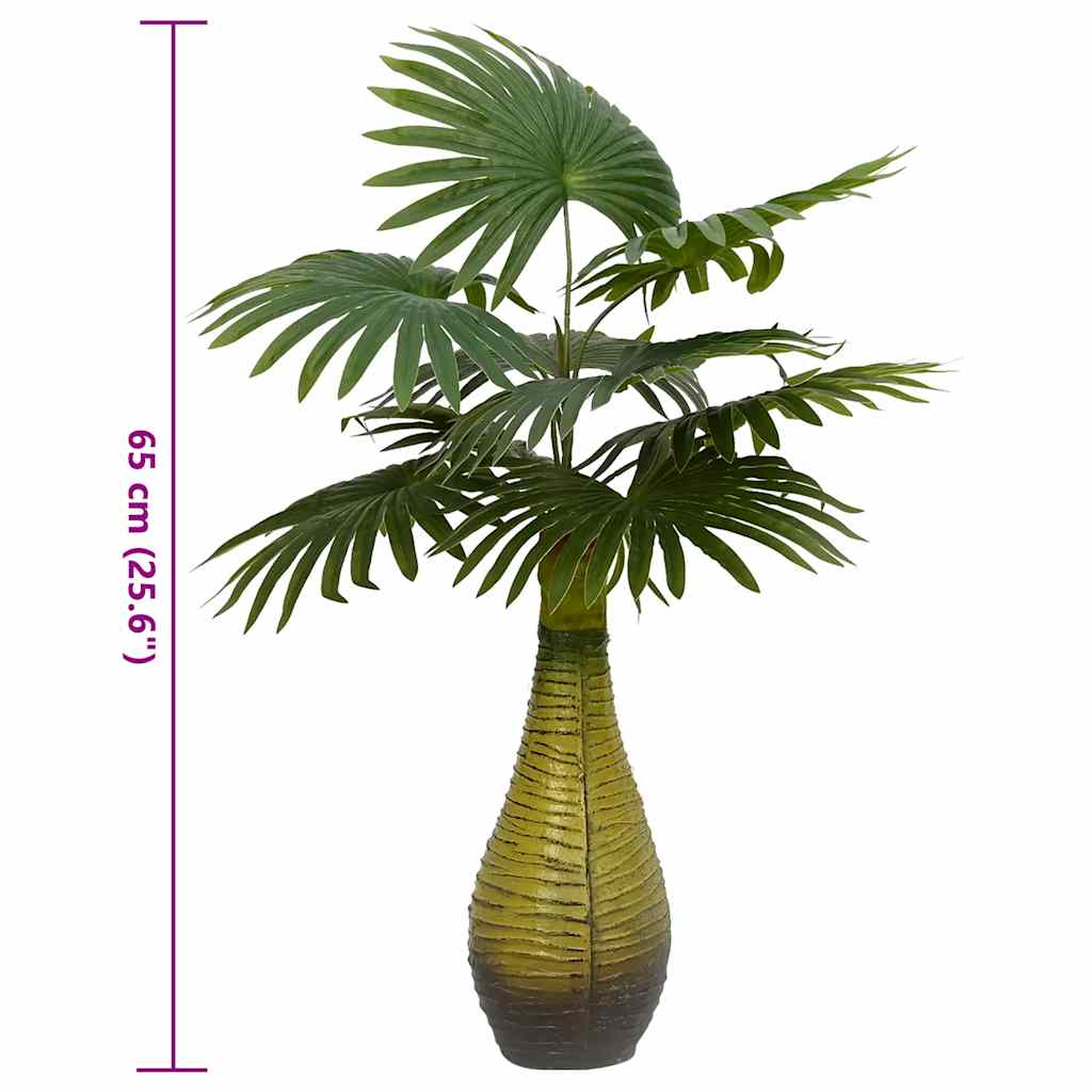 zöld mesterséges pálmanövény 9 levéllel 65 cm