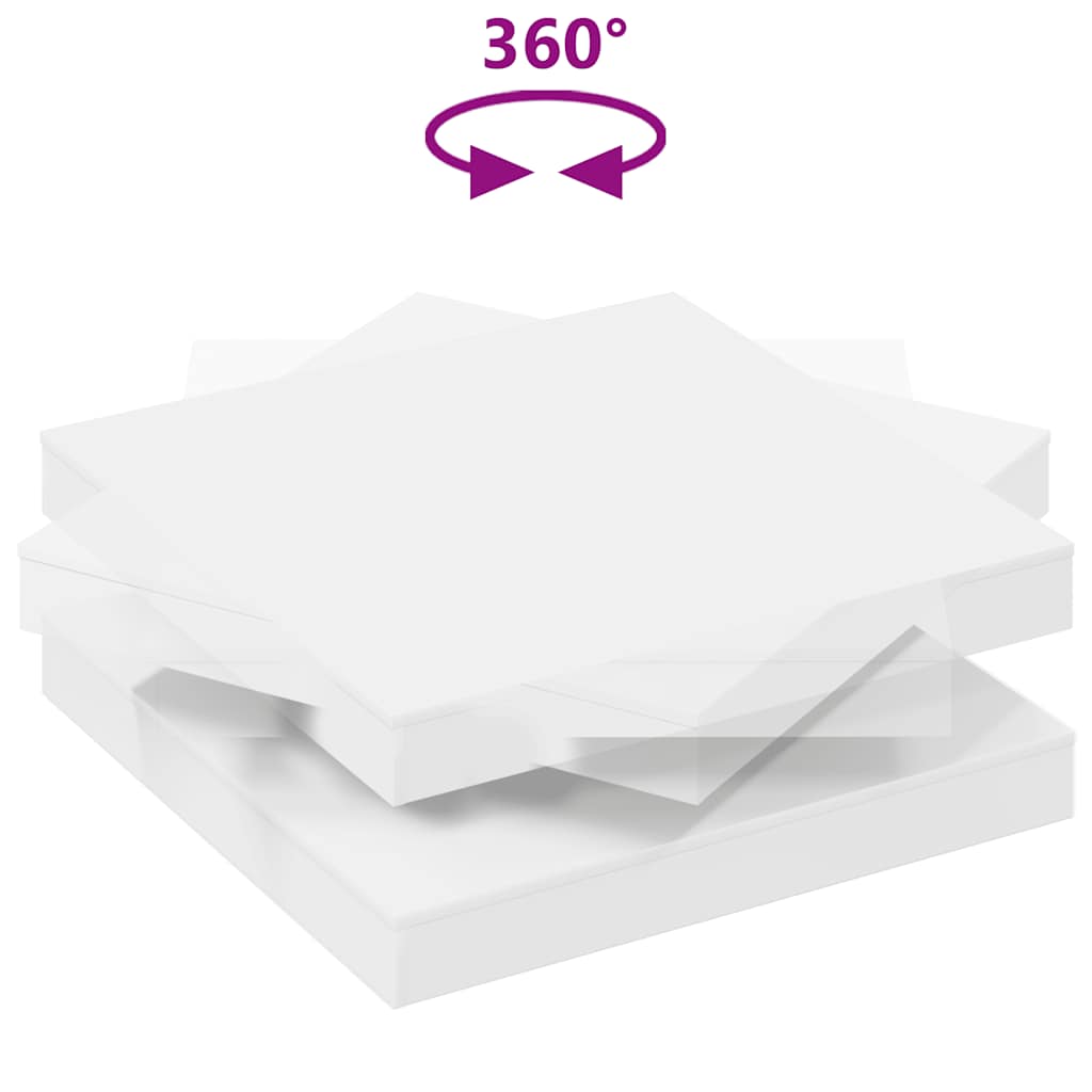 fehér dohányzóasztal 360 fokban forgatható 90x90x34,5 cm