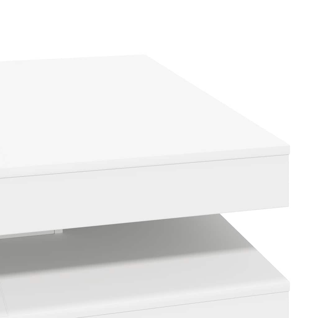 fehér dohányzóasztal 360 fokban forgatható 90x90x34,5 cm