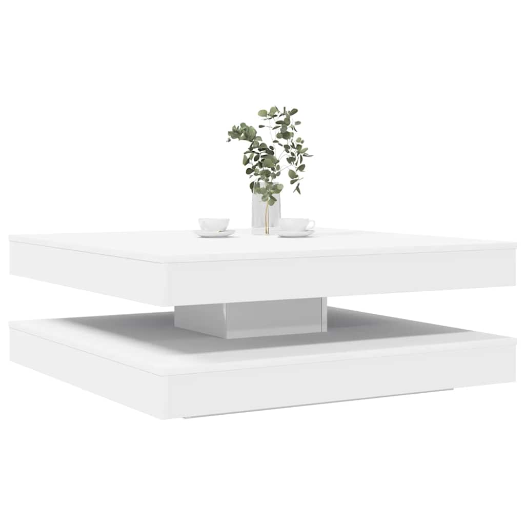 fehér dohányzóasztal 360 fokban forgatható 90x90x34,5 cm
