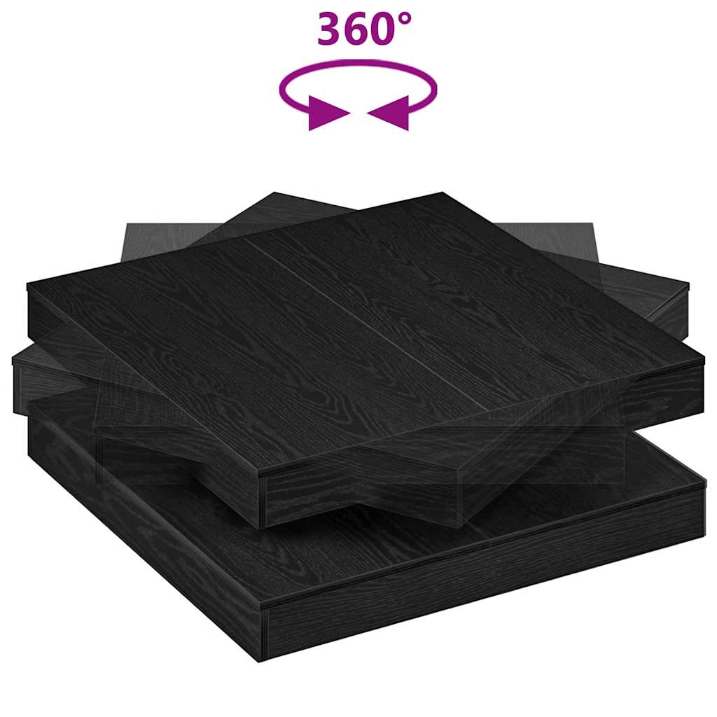 fekete dohányzóasztal 360 fokban forgatható 90x90x34,5 cm