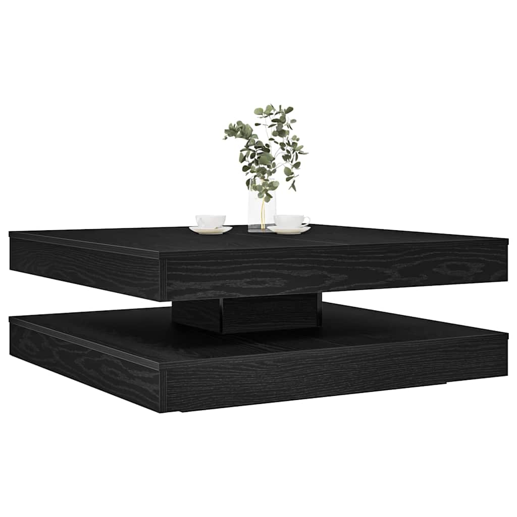 fekete dohányzóasztal 360 fokban forgatható 90x90x34,5 cm
