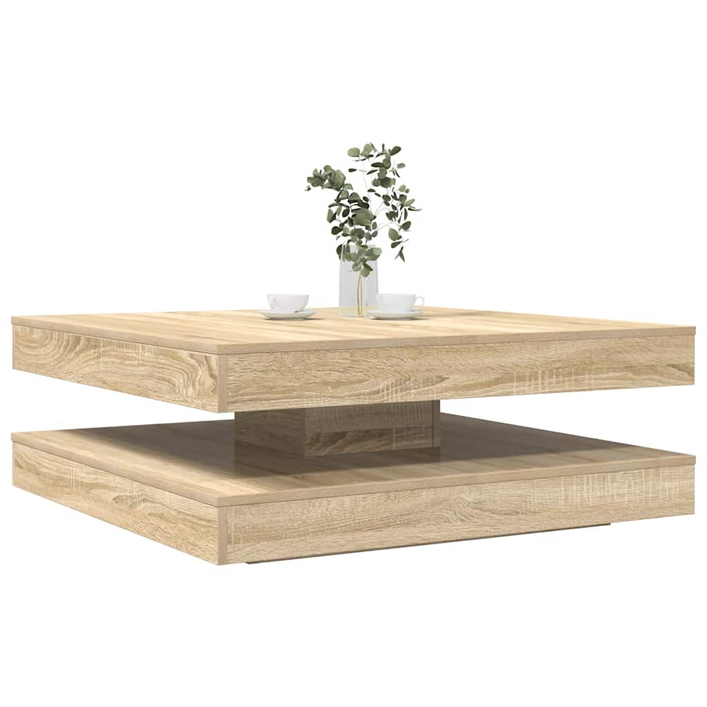 sonoma tölgy dohányzóasztal 360 fokban forgatható 90x90x34,5 cm