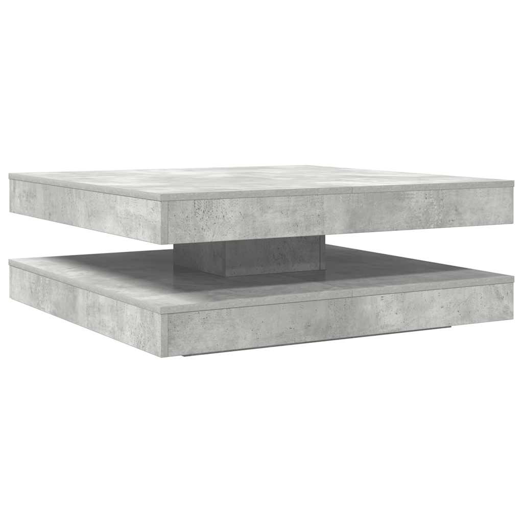 betonszürke dohányzóasztal 360 fokban forgatható 90x90x34,5 cm