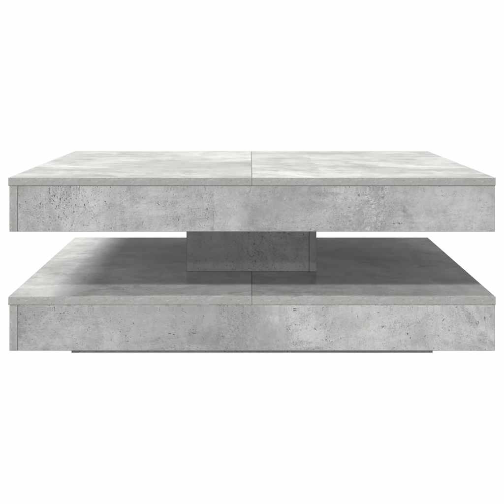 betonszürke dohányzóasztal 360 fokban forgatható 90x90x34,5 cm