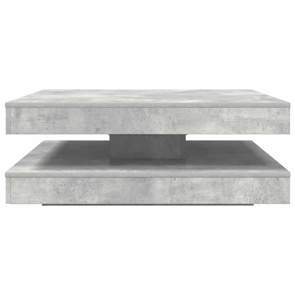 betonszürke dohányzóasztal 360 fokban forgatható 90x90x34,5 cm