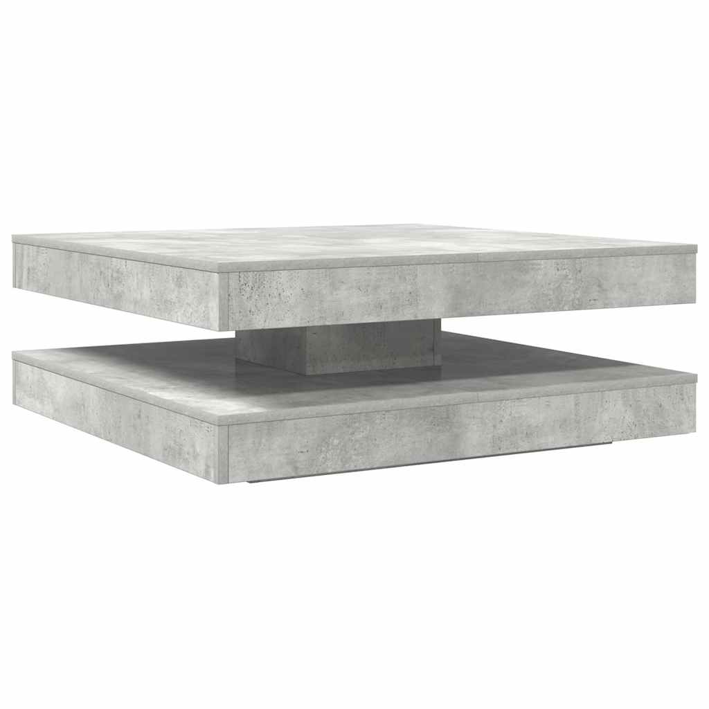 betonszürke dohányzóasztal 360 fokban forgatható 90x90x34,5 cm