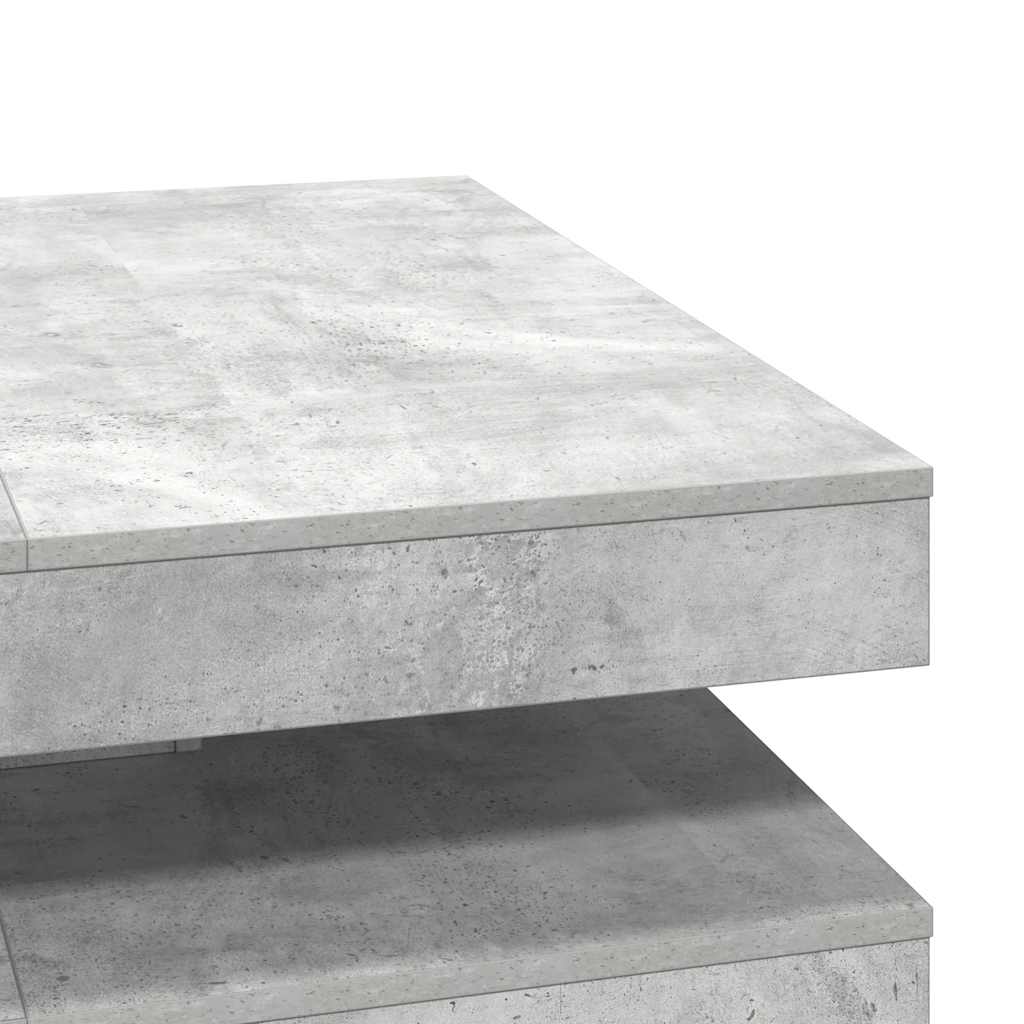 betonszürke dohányzóasztal 360 fokban forgatható 90x90x34,5 cm