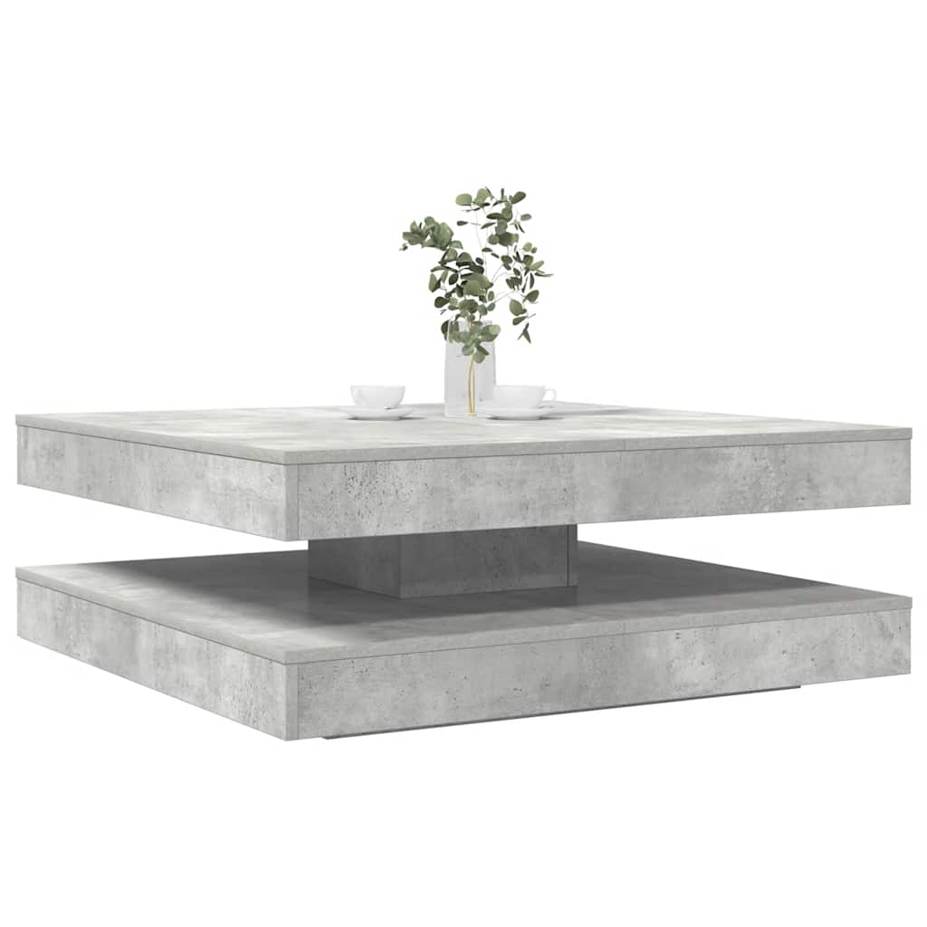 betonszürke dohányzóasztal 360 fokban forgatható 90x90x34,5 cm