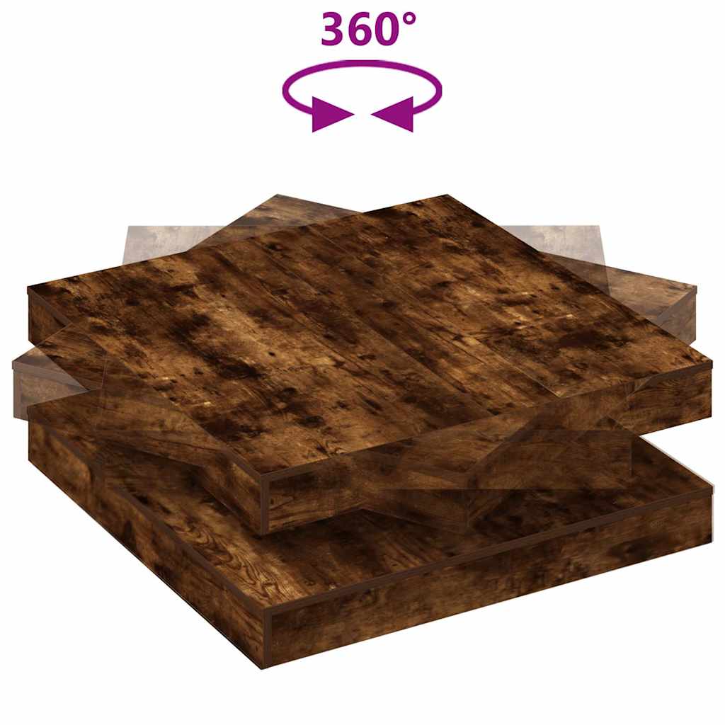 füstös tölgy dohányzóasztal 360 fokban forgatható 90x90x34,5 cm