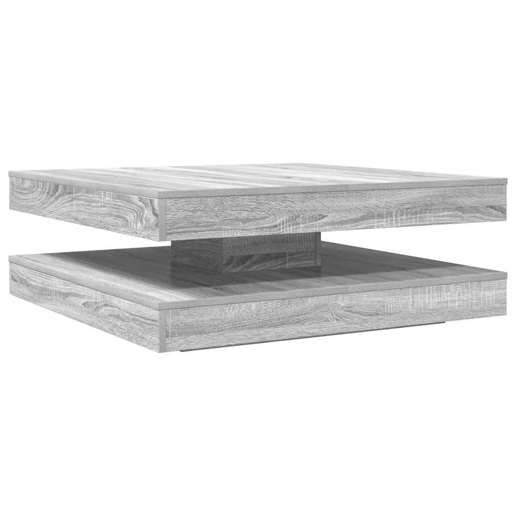 szürke sonoma dohányzóasztal 360 fokban forgatható 90x90x34,5cm
