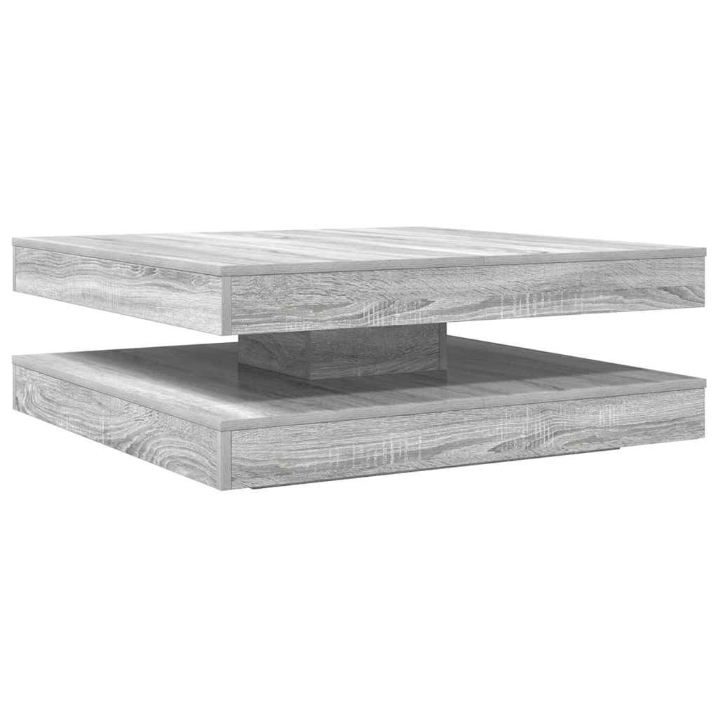 szürke sonoma dohányzóasztal 360 fokban forgatható 90x90x34,5cm