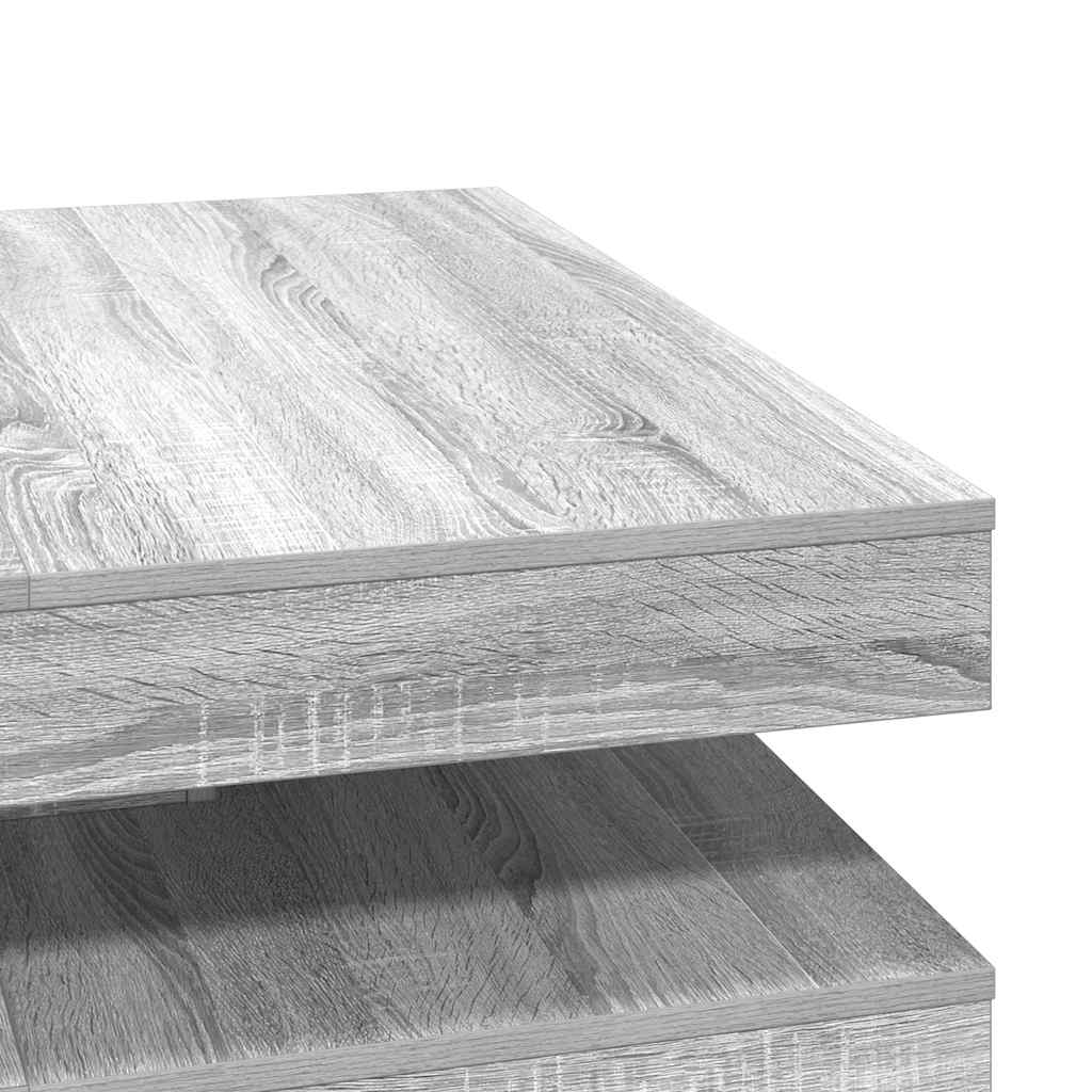 szürke sonoma dohányzóasztal 360 fokban forgatható 90x90x34,5cm