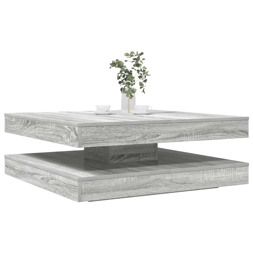 szürke sonoma dohányzóasztal 360 fokban forgatható 90x90x34,5cm