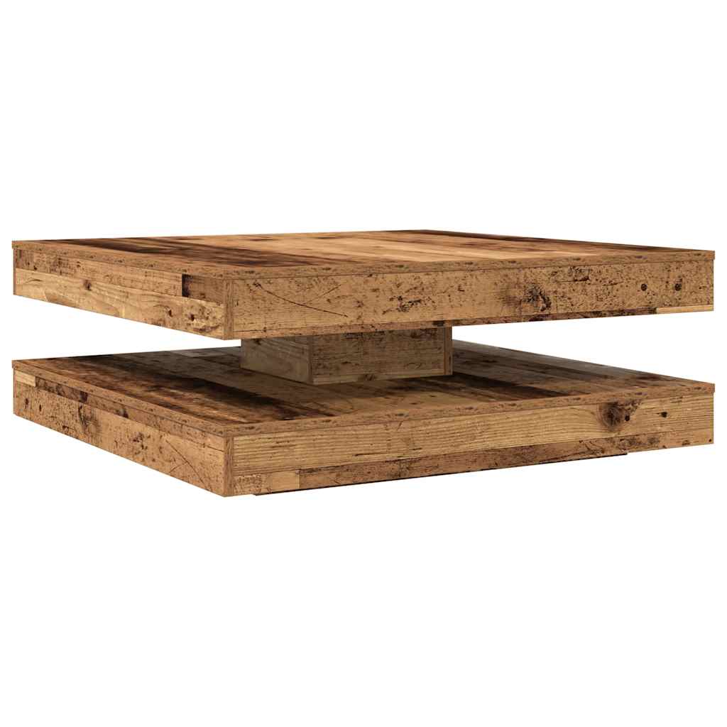 antik fa dohányzóasztal 360 fokban forgatható 90x90x34,5 cm