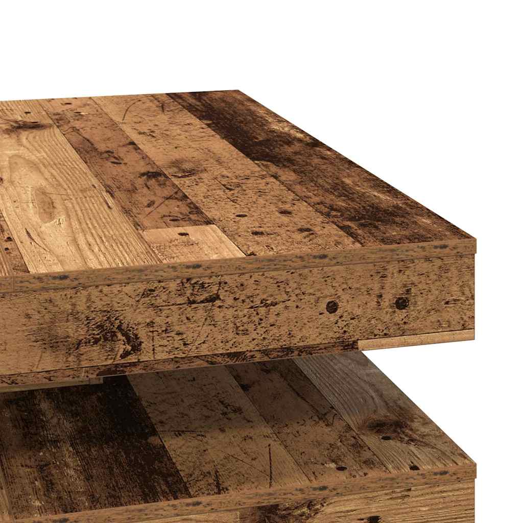 antik fa dohányzóasztal 360 fokban forgatható 90x90x34,5 cm