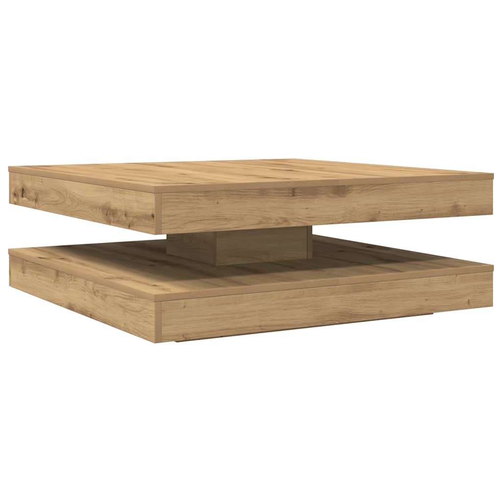 kézművestölgy dohányzóasztal 360 fokban forgatható 90x90x34,5cm