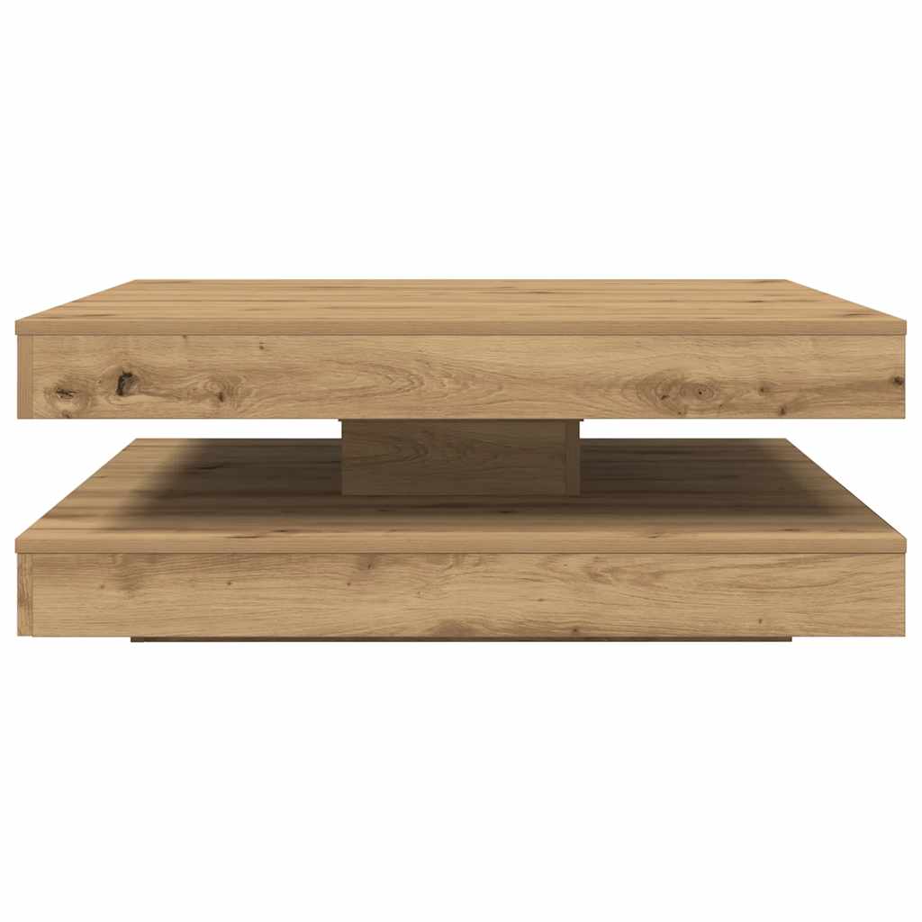 kézművestölgy dohányzóasztal 360 fokban forgatható 90x90x34,5cm