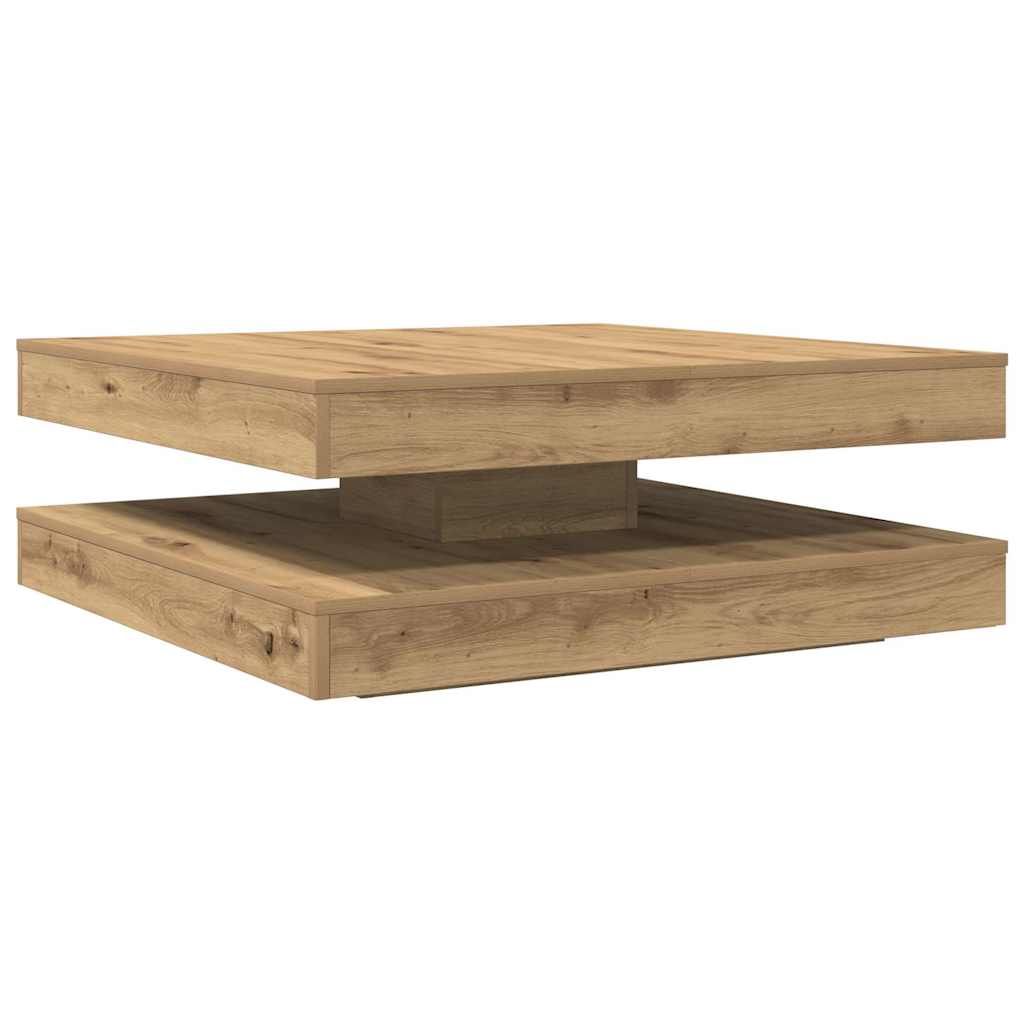 kézművestölgy dohányzóasztal 360 fokban forgatható 90x90x34,5cm