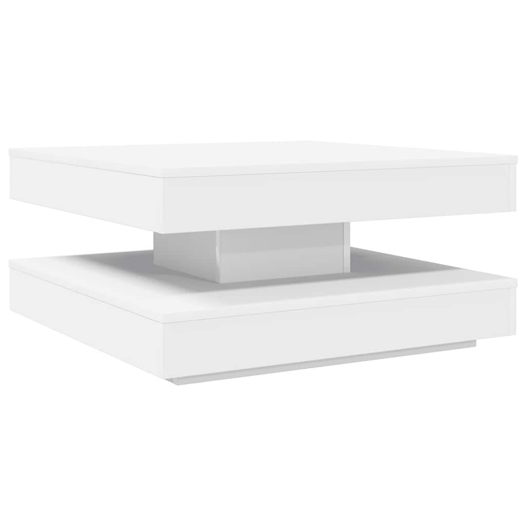fehér dohányzóasztal 360 fokban forgatható 70x70x34,5 cm