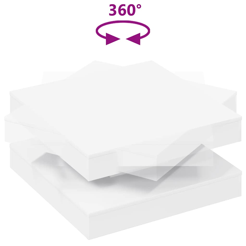 fehér dohányzóasztal 360 fokban forgatható 70x70x34,5 cm