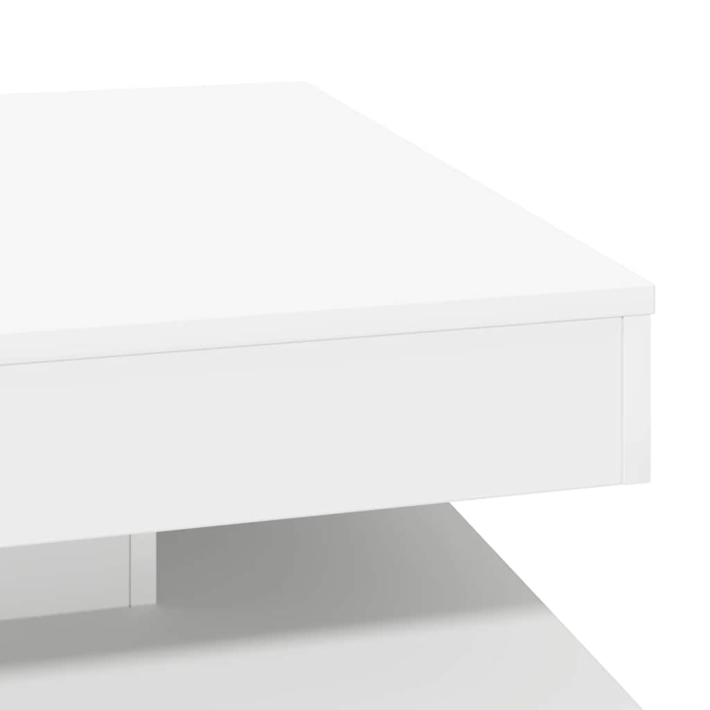 fehér dohányzóasztal 360 fokban forgatható 70x70x34,5 cm