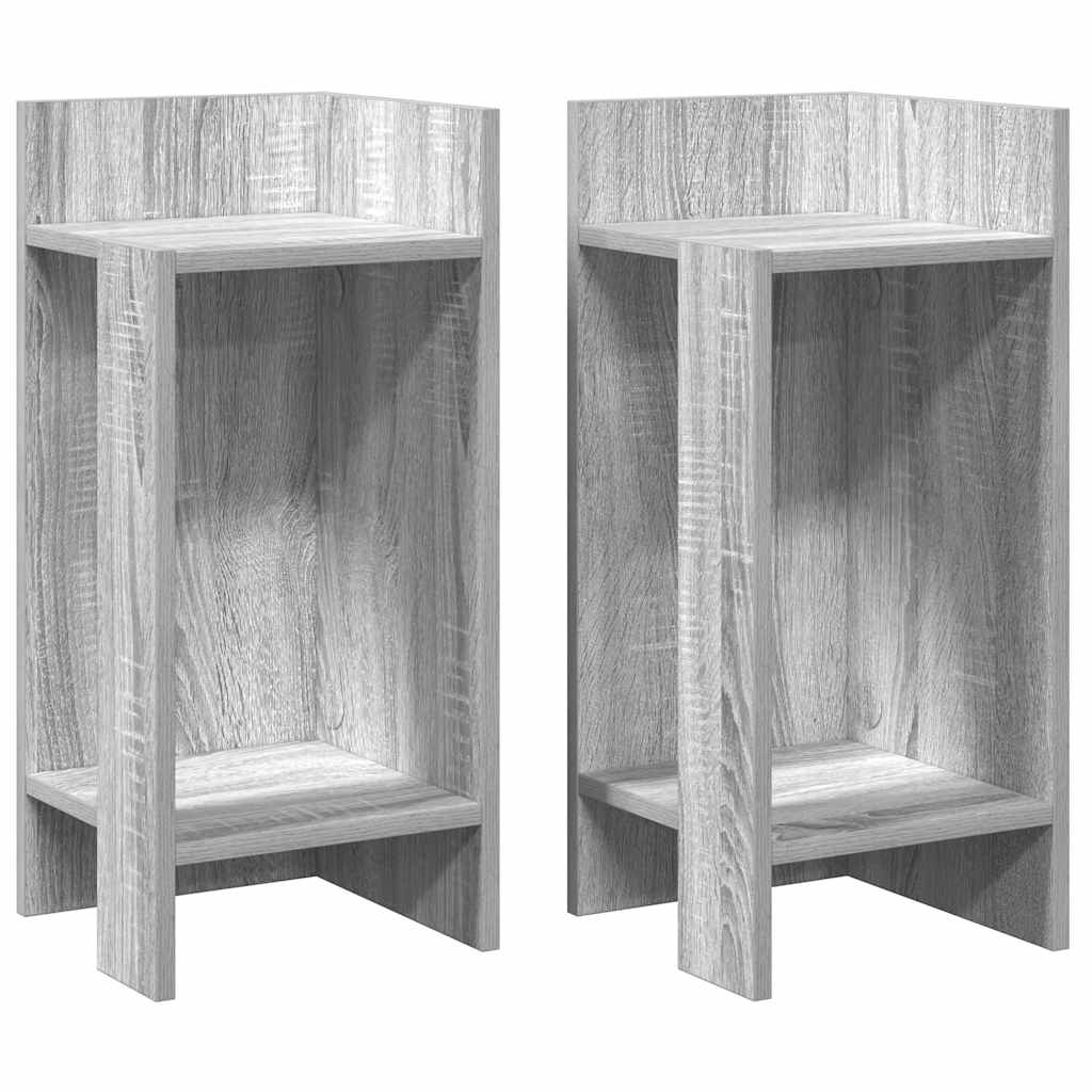 2 db szürke sonoma színű kisasztal polccal 25,5 x 27 x 60 cm