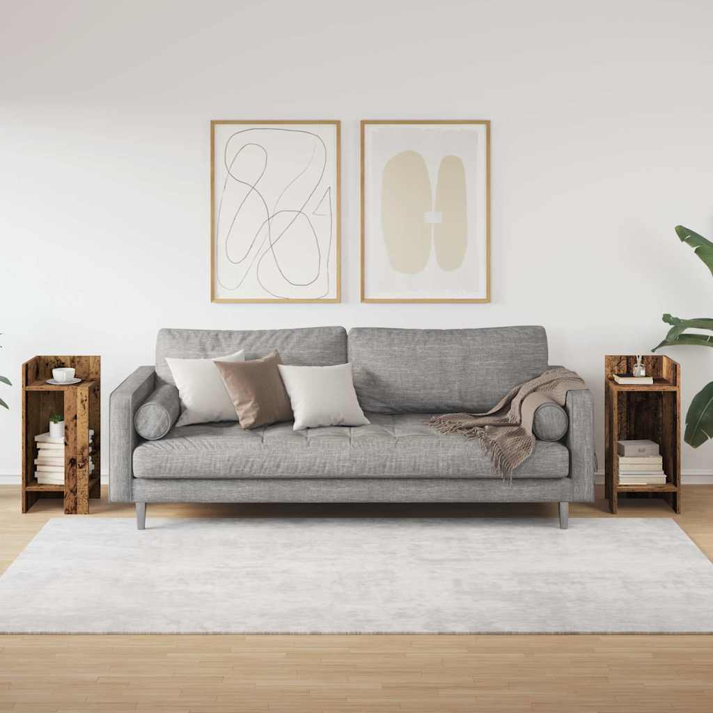 2 db antik fa színű kisasztal polccal 25,5 x 27 x 60 cm