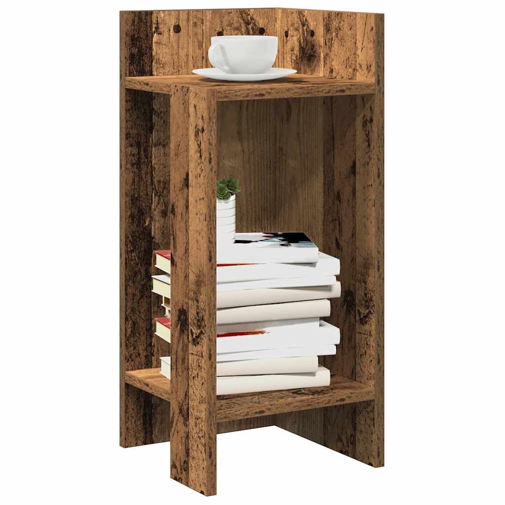 2 db antik fa színű kisasztal polccal 25,5 x 27 x 60 cm