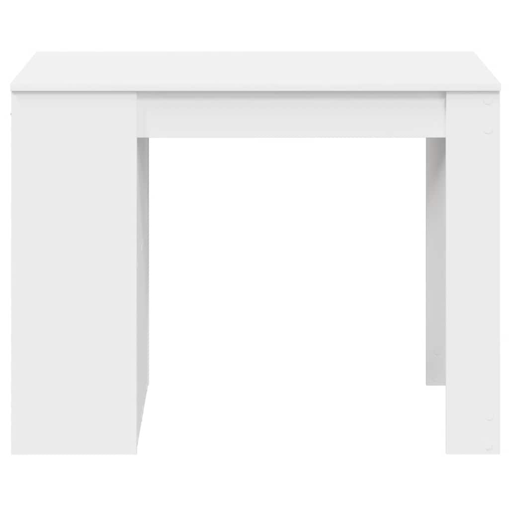 íróasztal fiókkal és polccal fehér 102x62x77,5 cm gépelt fa