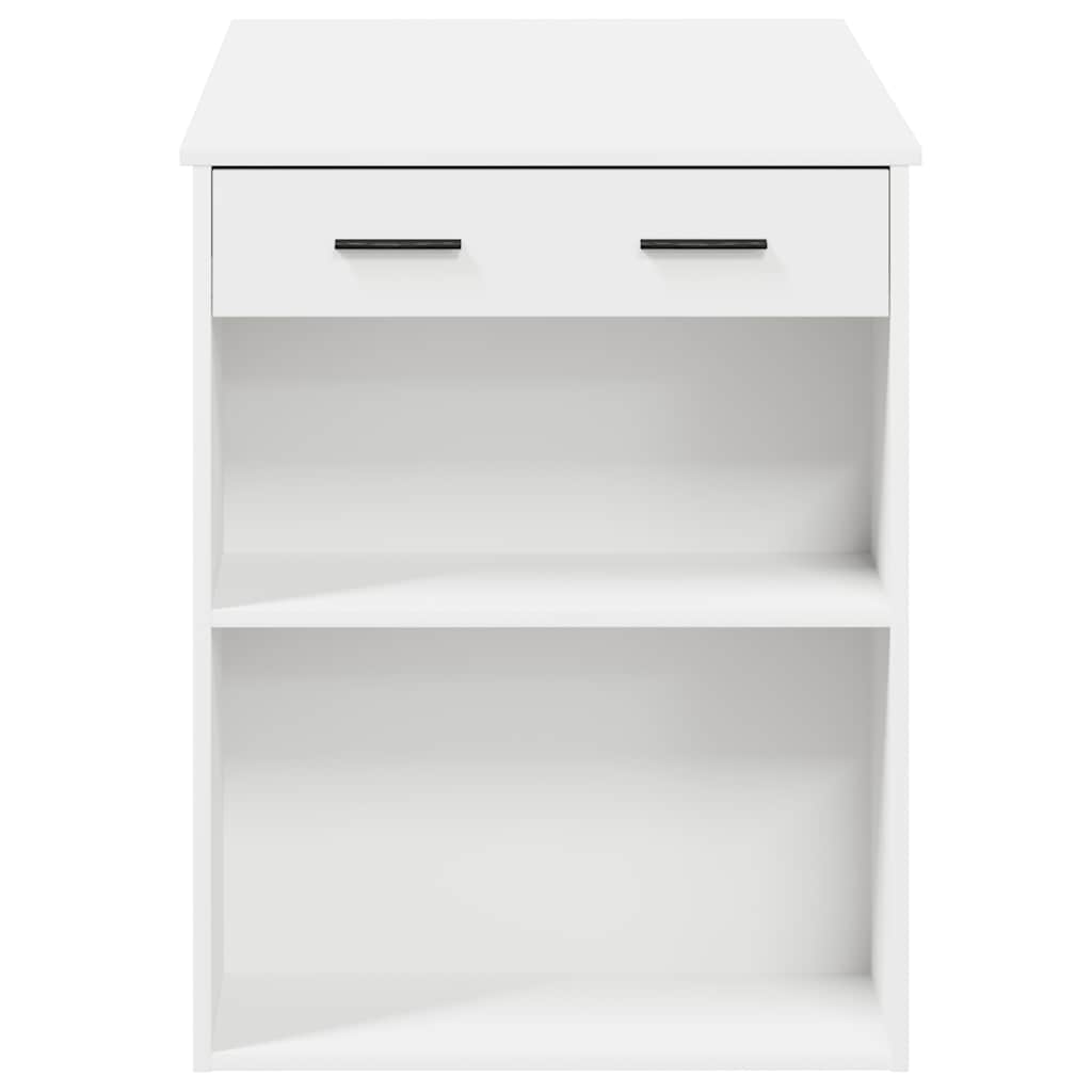 íróasztal fiókkal és polccal fehér 102x62x77,5 cm gépelt fa