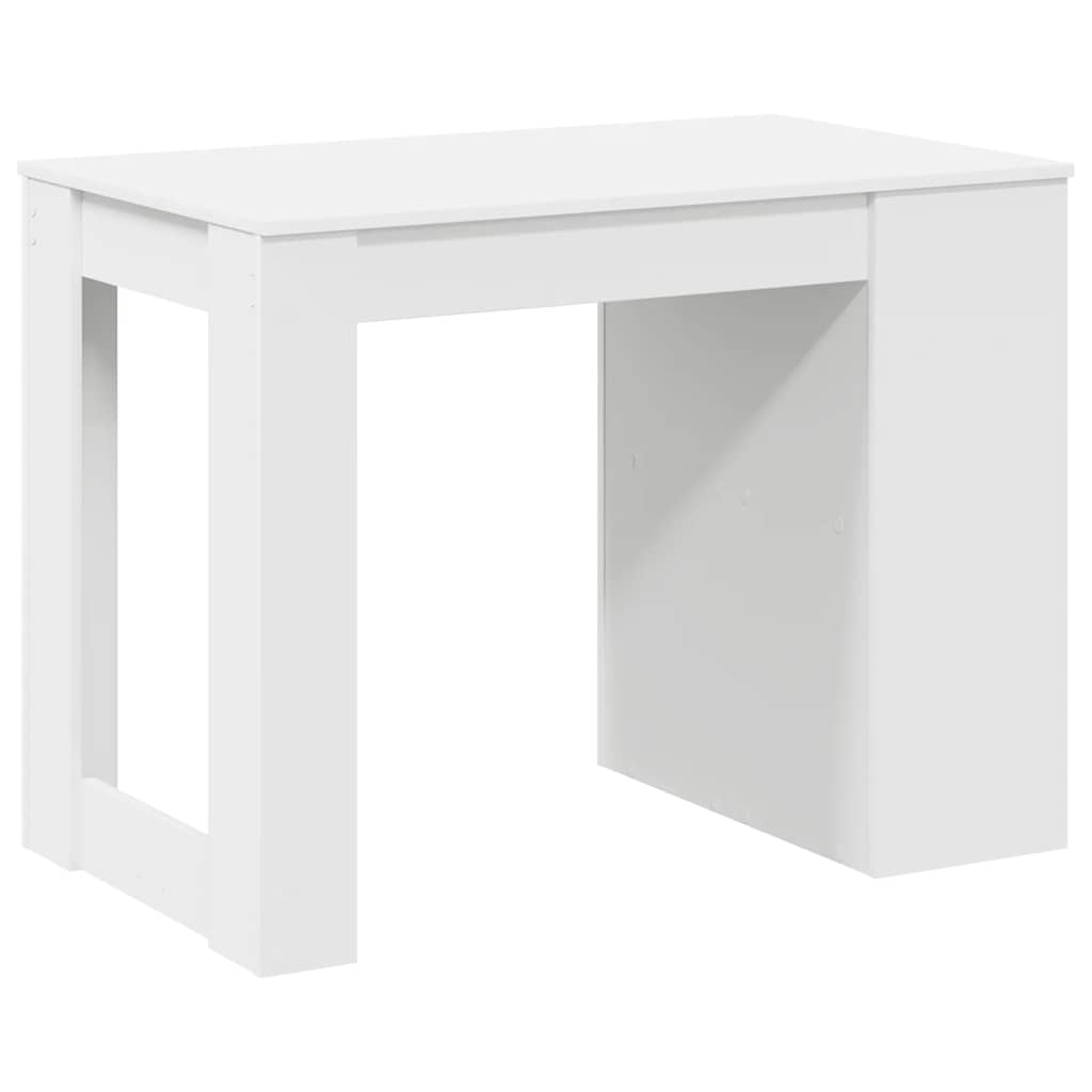 íróasztal fiókkal és polccal fehér 102x62x77,5 cm gépelt fa