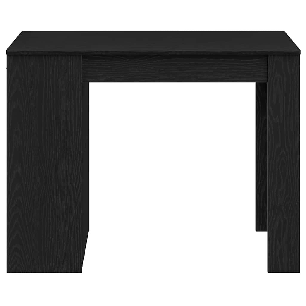 íróasztal fiókkal polccal fekete tölgy 102x62x77,5cm gépelt fa