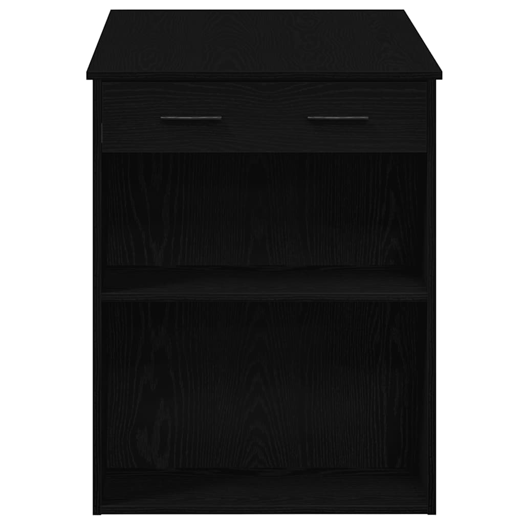 íróasztal fiókkal polccal fekete tölgy 102x62x77,5cm gépelt fa