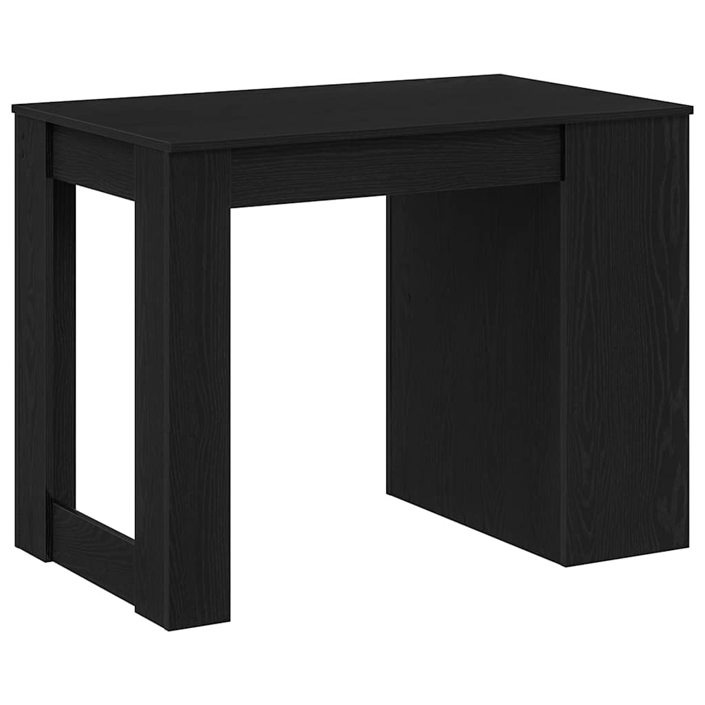 íróasztal fiókkal polccal fekete tölgy 102x62x77,5cm gépelt fa
