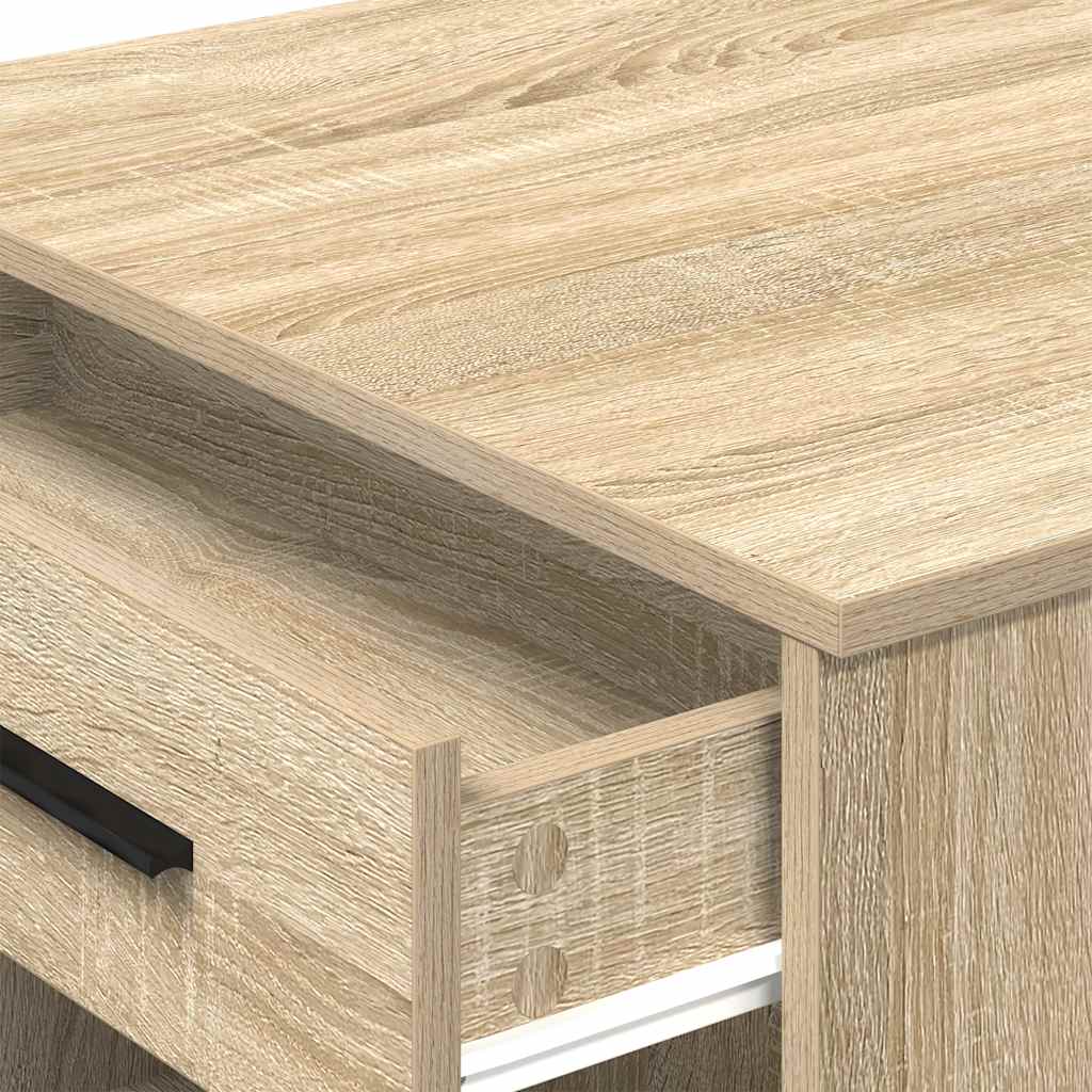 íróasztal fiókkal és polccal sonoma tölgy gépi forgácsolt fa