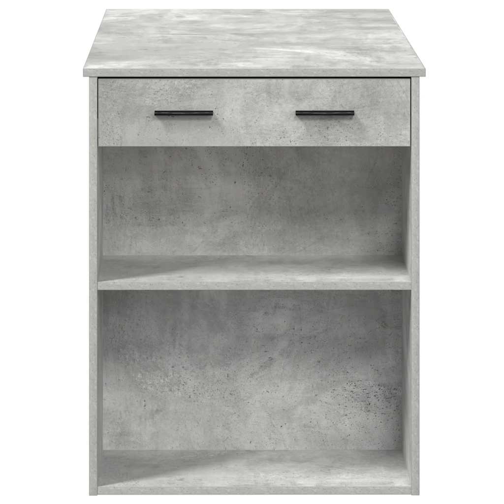 íróasztal fiókkal és polccal betonszürke 102x62x77,5 cm műfa