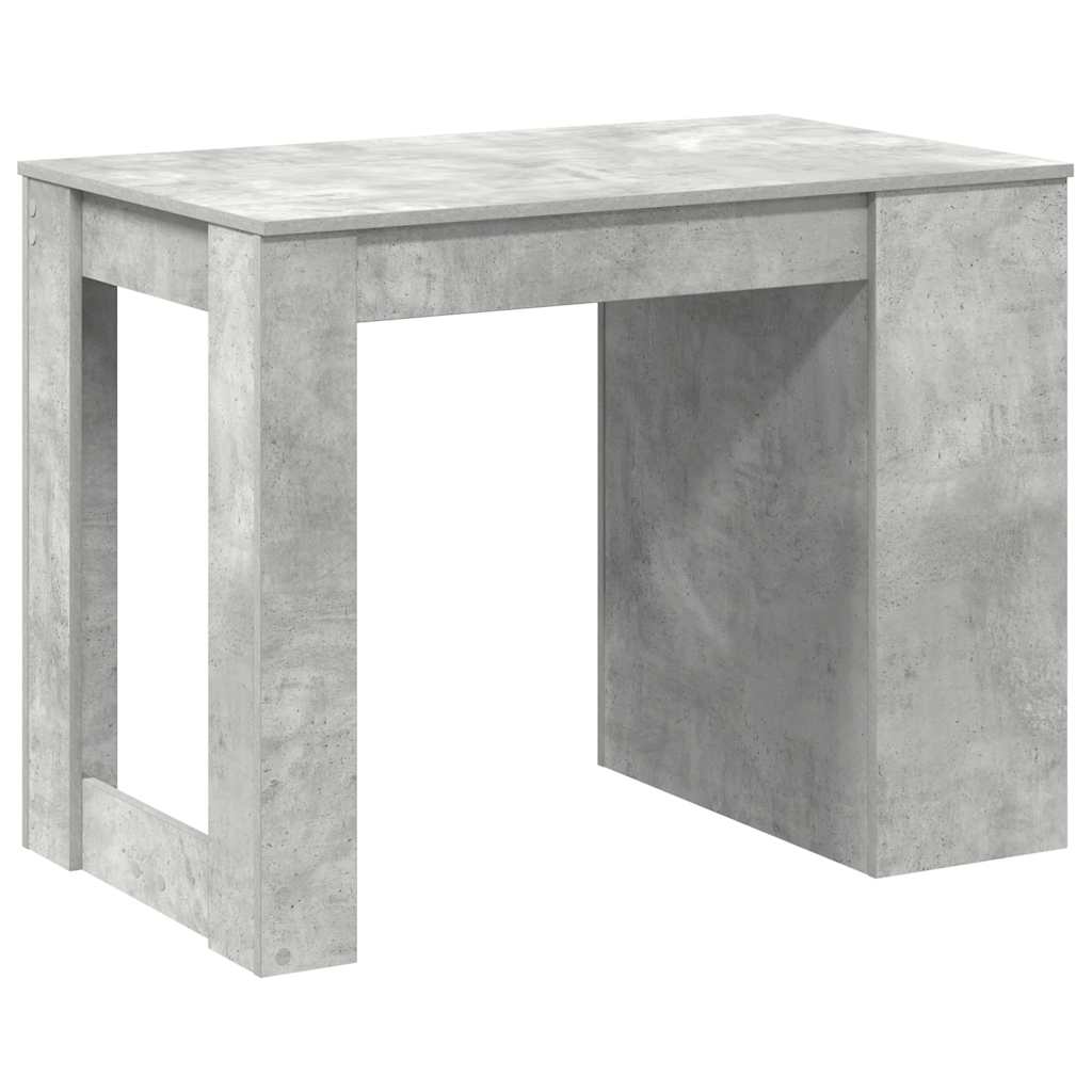 íróasztal fiókkal és polccal betonszürke 102x62x77,5 cm műfa