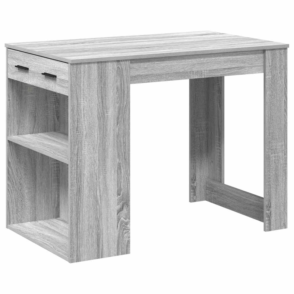 íróasztal fiókkal és polccal szürke sonoma 102x62x77,5 cm