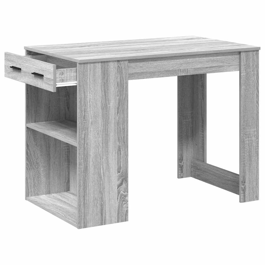 íróasztal fiókkal és polccal szürke sonoma 102x62x77,5 cm