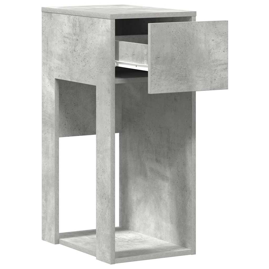 számítógépes toronyállvány fiókkal betonszürke 30x44x74cm beton