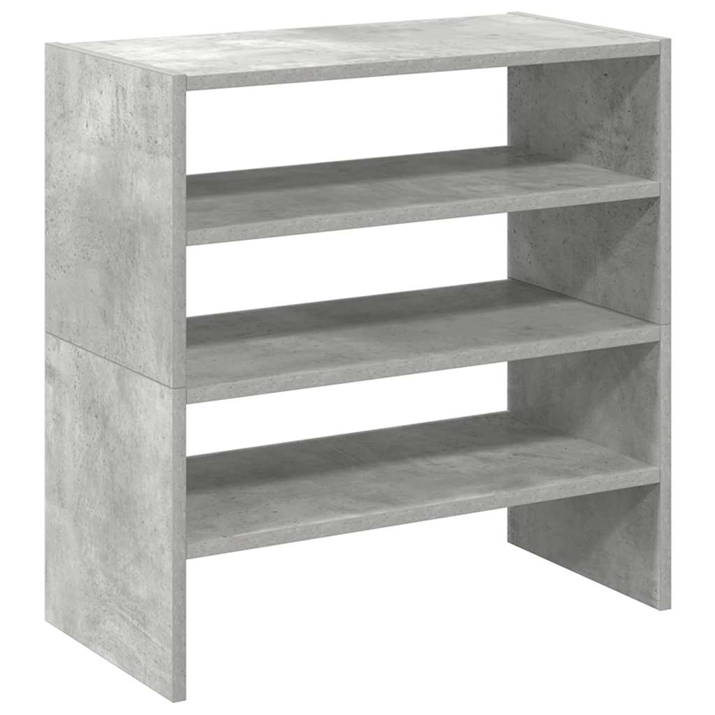 2 db betonszürke cipőtartó állvány halmozható 60 x 30 x 30,5 cm