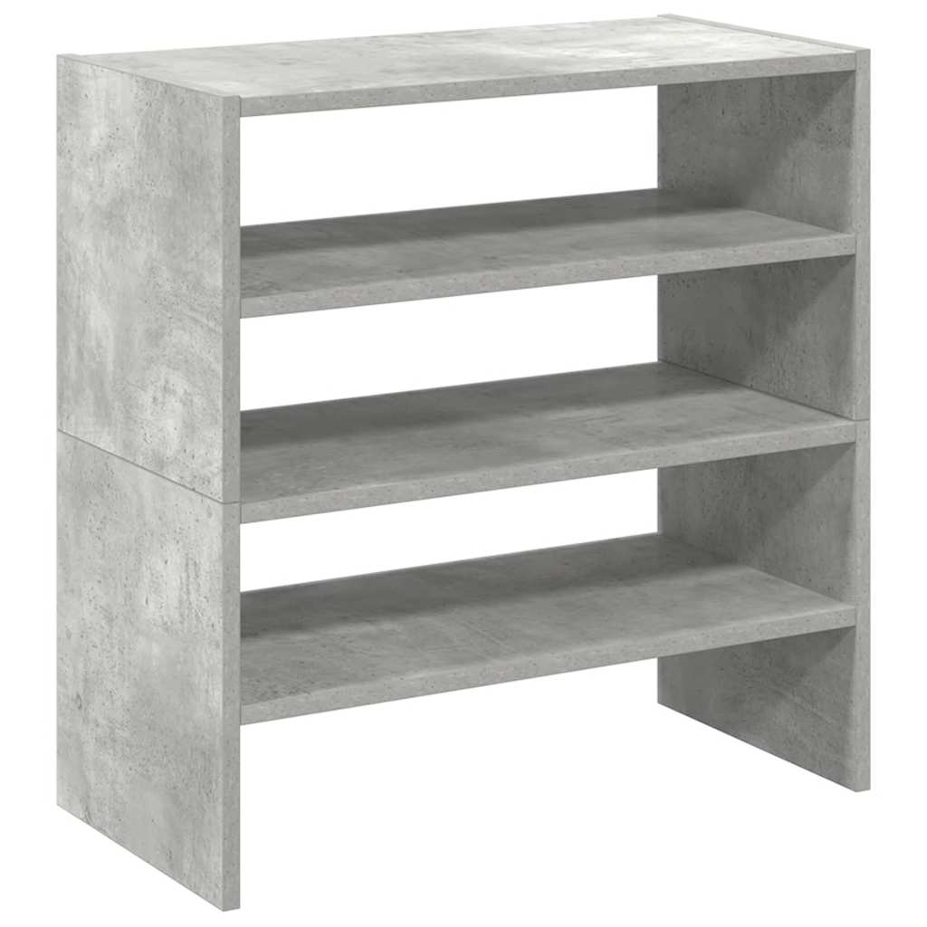 2 db betonszürke cipőtartó állvány halmozható 60 x 30 x 30,5 cm