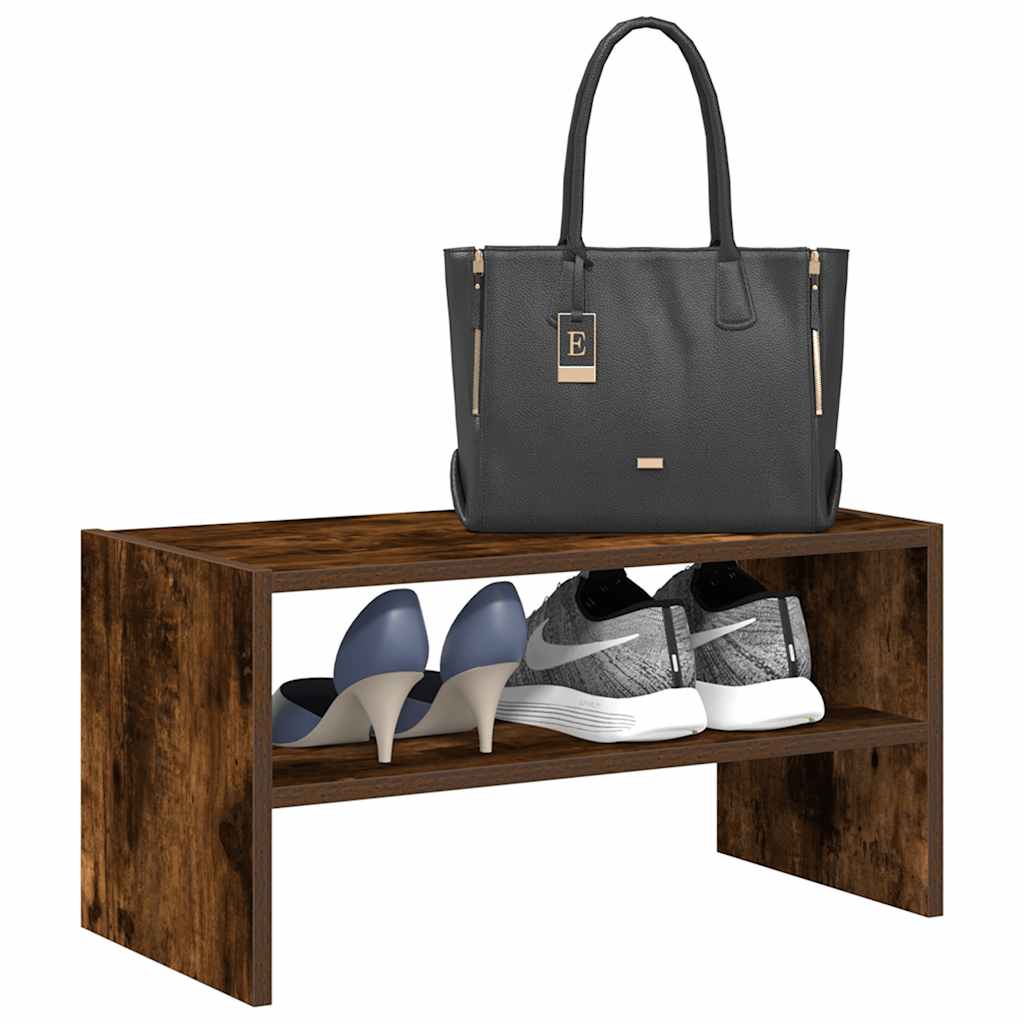 füstös tölgy cipőtartó állvány halmozható 60 x 30 x 30,5 cm