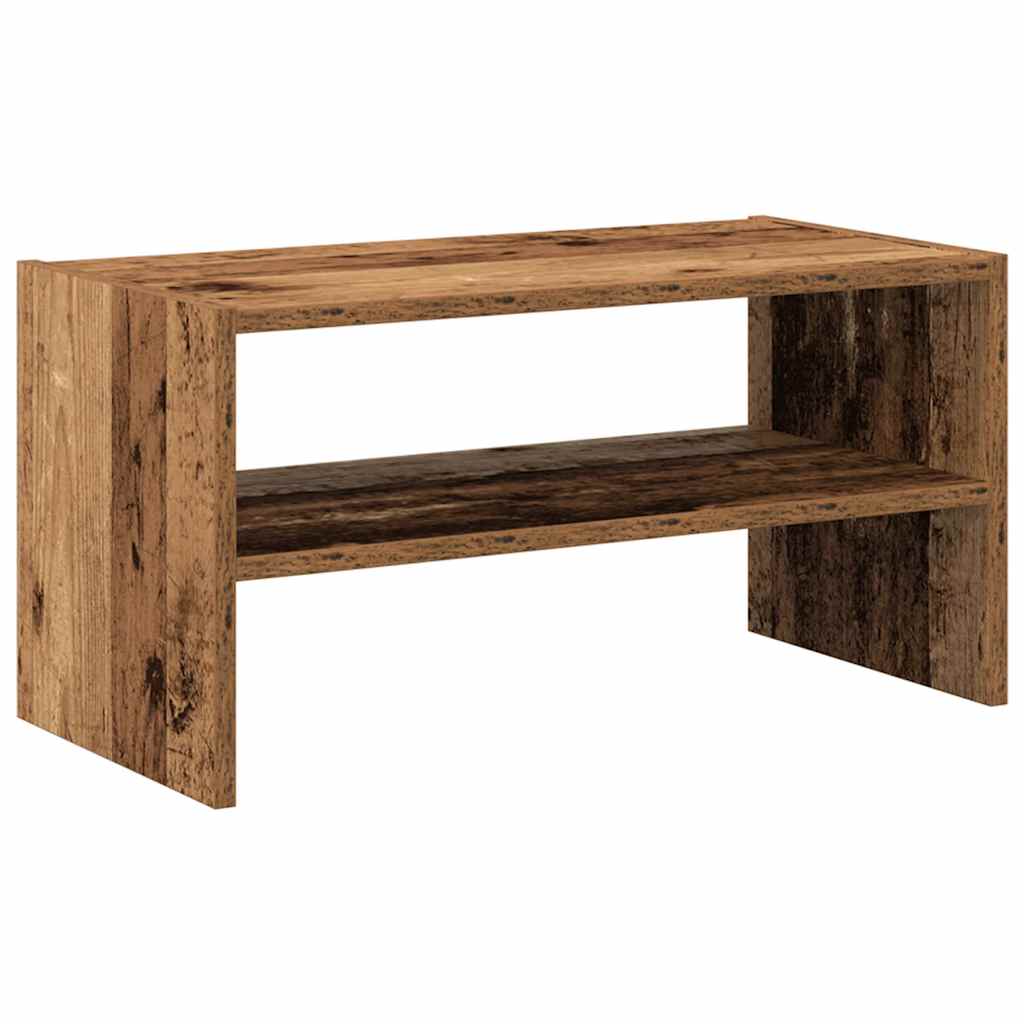 antik fa színű cipőtartó állvány halmozható 60 x 30 x 30,5 cm
