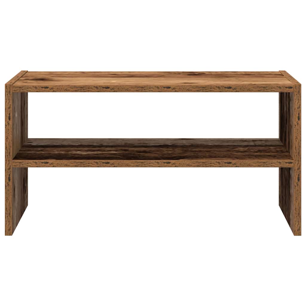 antik fa színű cipőtartó állvány halmozható 60 x 30 x 30,5 cm